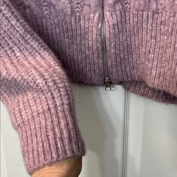 Universal Thread Soft Cable-Knit Zip Cardigan - Light Mauve - Picture 4 of 5